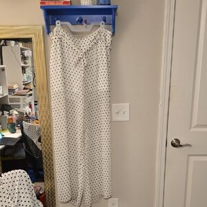 HeartSoul Polka Dot White and Black Button Blouse